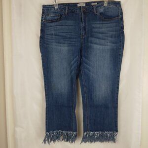 Judy Blue | Fringe Hem Cropped Fit Denim Jeans #JB8253 | Size 3XL